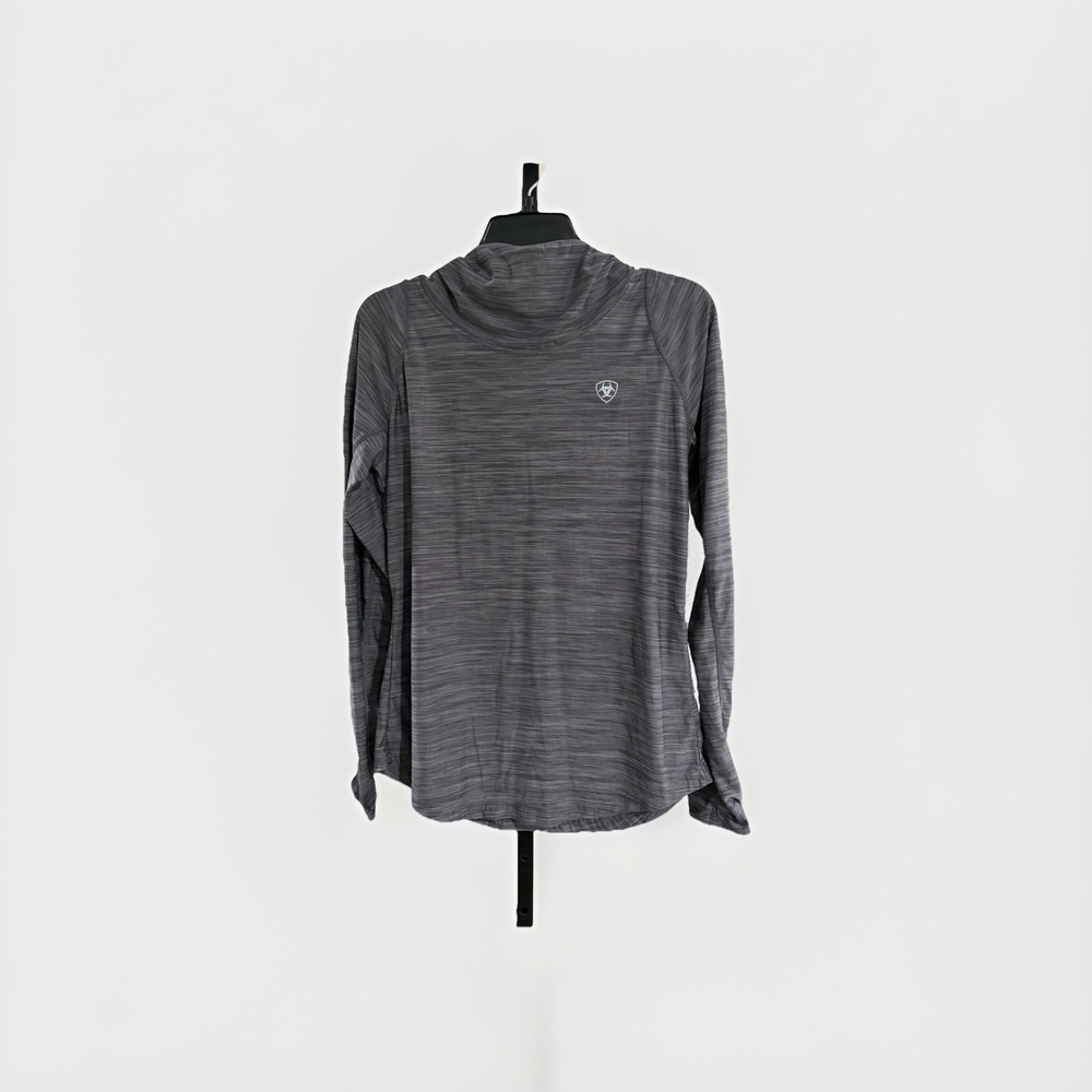 Ariat Tek pullover womens stretch shirt hoodie GRAY heatseries MEDIUM EUC A11